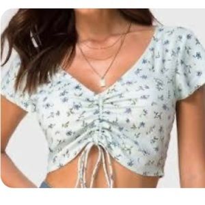 MOTEL ROCKS (XS) Cropped Blouse w/ Side Zipper. Like New. Smoke & Pet Free Home.